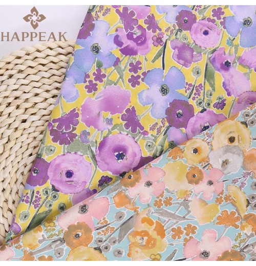 Factory Wholesale 100% Cotton Voile Fabric Big Flower Liberty Custom Digital Print Floral Woven Cotton Fabric