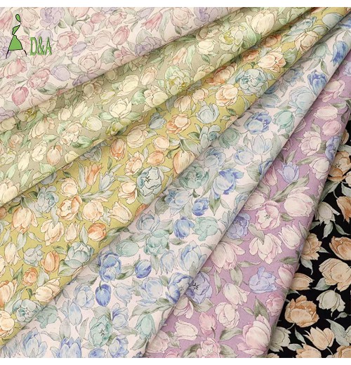 Hot-selling Liberty Tana Lawn 100%Cotton Fabric Soft Elegant Flower Group Printed Flowers Fresh Cloths Fabrics