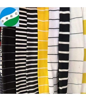 2024 new knitting cotton no spandex jersey stripe 100%cotton stock lot fabric for garment.